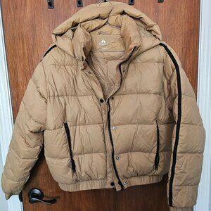 Women's Winter Cropped Puffer Jacket with Hood